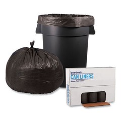 Boardwalk Can Liners, 45 gal, 0.95 mil, 40″x46″, Gray, 25 Bags/Roll, 8 Rolls/CT