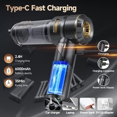 Car Vacuum Portable Cordless, Foldable Handheld Vacuum with Brushless Motor, …