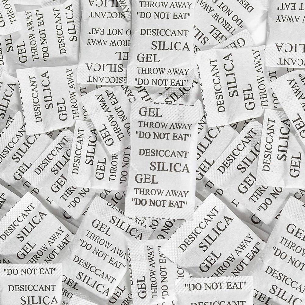 Sukh 100PCS Silica Gel Packets – 2g per Bag Desiccant Beads Packs for White