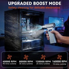 Compressed Air Duster – 160,000RPM Electronic Air Duster with LED Light, 4-Ge…