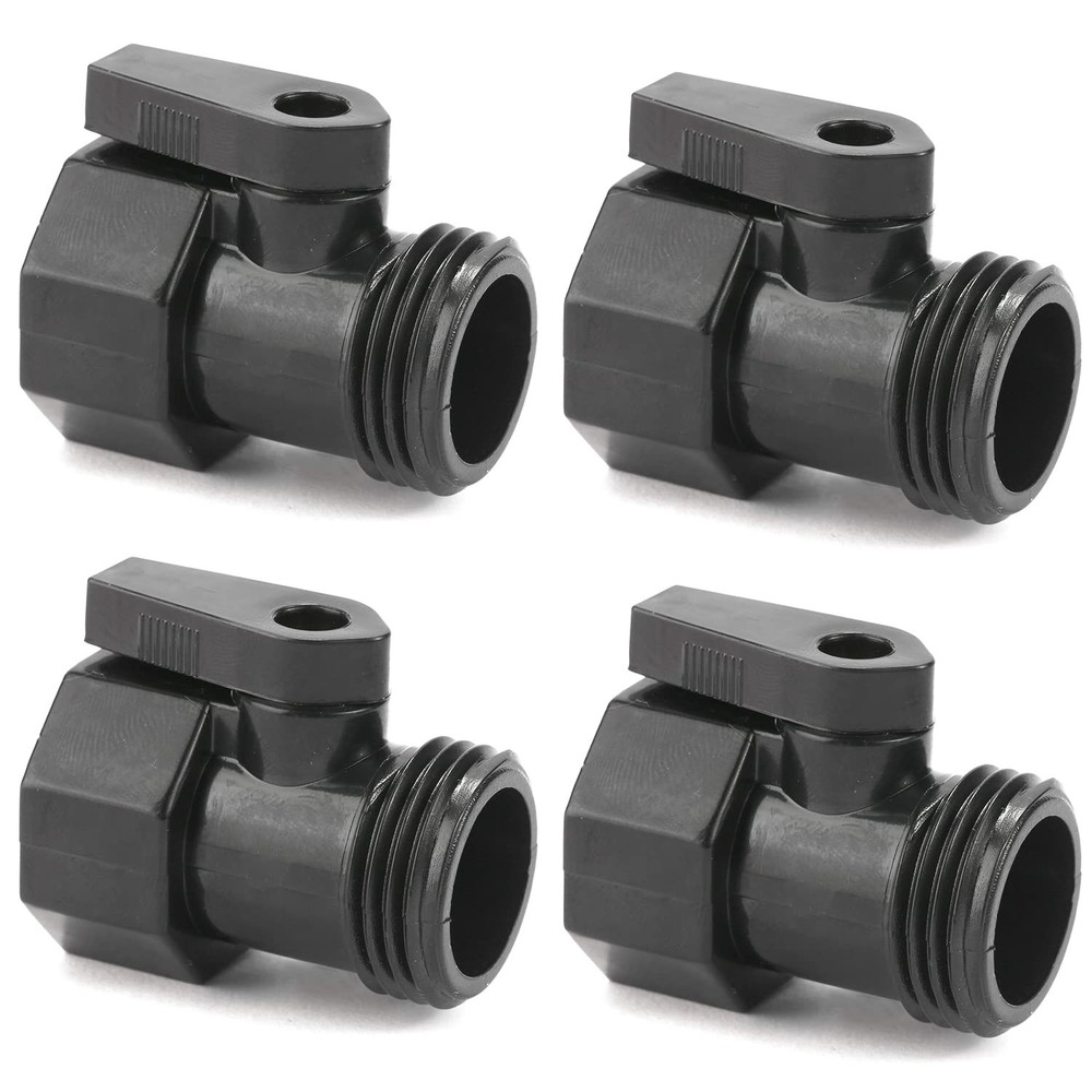 4 Pack 3/4″ Garden Hose Shut Off Valve,1-Way Restricted-Flow 4 Pack, Plastic