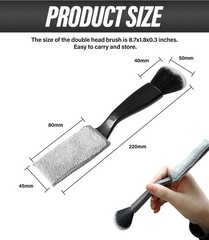 Universal 2 in 1 Duster for Car Clean, Car Brush Tool, Double Hea Color: Black