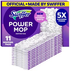 Swiffer PowerMop Multi-Surface Mopping Pad Refills for 11 Count, White/Purple