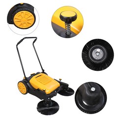 41″ Hand Push Sweeper Pavement Street Sweeping Tool Walk-behind Outdoor Cleaner