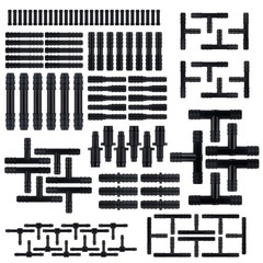 115PCS Car Vacuum Hose Connector 0.31*0.31*1.6inch,