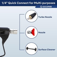 Short Pressure Washer Gun with 1/4″ Quick 72.18 cubic inches, Black