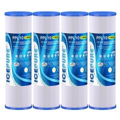 10″ x 2.5″ Pleated Sediment Water Filter Cartridge 4 Count (Pack of 1)
