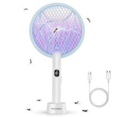 Nymrix Electric Fly Swatter Racket 2 In 1 Mosquito Bug Zapper 4100V Handheld