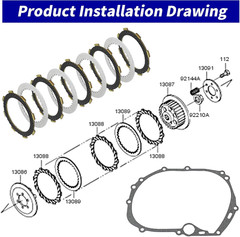 Clutch Kit & Friction Steel Plates with Heavy Duty Gasket & Springs for Kawasaki