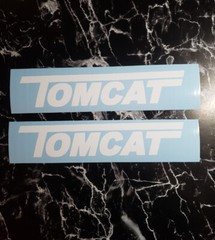 FACTORY CAT TOMCAT FLOOR SCRUBBER DECALS Stickers Gloss WHITE 4 decals FAST USA!