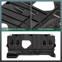 Front Rear Engine Splash Guard Set 2 Black Compatible 2010-2013 2.0L 2.3L 2.5L