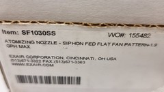 Model SF1030SS 1.9 GPH Max Siphon Fed Flat Fan Atomizing Nozzle Exair