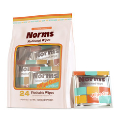 Toallitas Hemorroides con Hamamelis y Aloe 24 Unidades Naturales sin Plastico