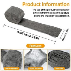 Steel Wool for Mice Control 20 Ft Fine Steel Wool Pads Steel Wool Fill Roll