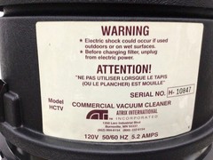 Atrix HCVAC7H-ESD 7 Gal Tank Size Critical Area Vacuum