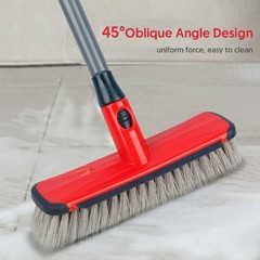 Ergonomic Floor Scrubber with Long Handle – 2 in 1 Stiff Bristle Cleaning Brush