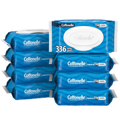 Cottonelle Fresh Feel Flushable Wet Wipes, Adult Wet Wipes, 8 Flip-Top Packs, 42