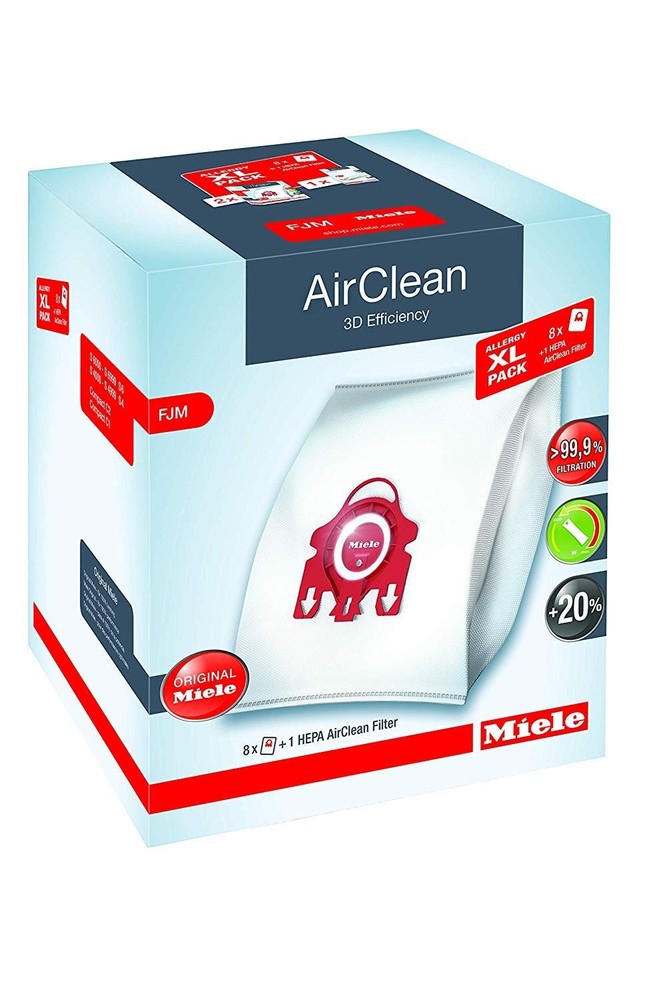 Miele Original Allergy XL Pack AirClean 3D – 8 Bags, white
