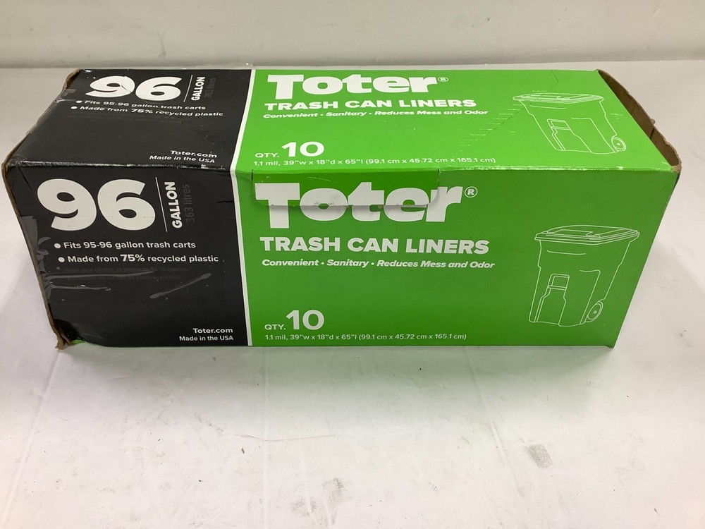 96 Gallon Trash Can Liners for Toter Garbage Cans(10-Count)