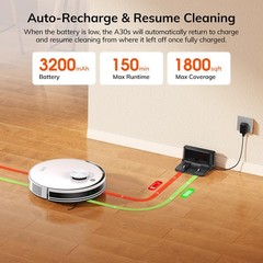ILIFE A30s Robot Vacuum, 10000Pa Max Suction 12.99×12.99×3.74inch,