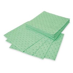 Brady Spcun3800 Sorbent Roll, 39 Gal, 30 In X 150 Ft, Harsh Chemicals, Green,