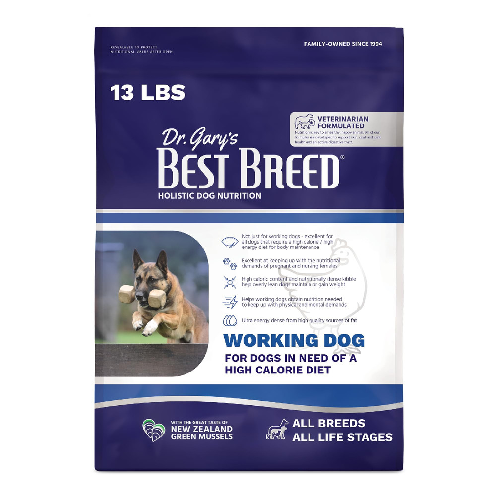 Best Breed Dr. Garys Working Dog Diet High Calorie Dry Dog Food For Dogs 13 Lb
