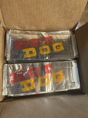 Bagcraft 300455 “Hot Dog” PRINTED 3.5″ x 8.5″ Foil Bags – Silver (1000/CT) New