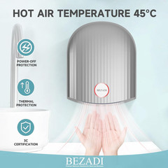 1200W Commercial Hand Dryer, High-Speed Hot & Cold Wind, Wall Mounted, Automatic