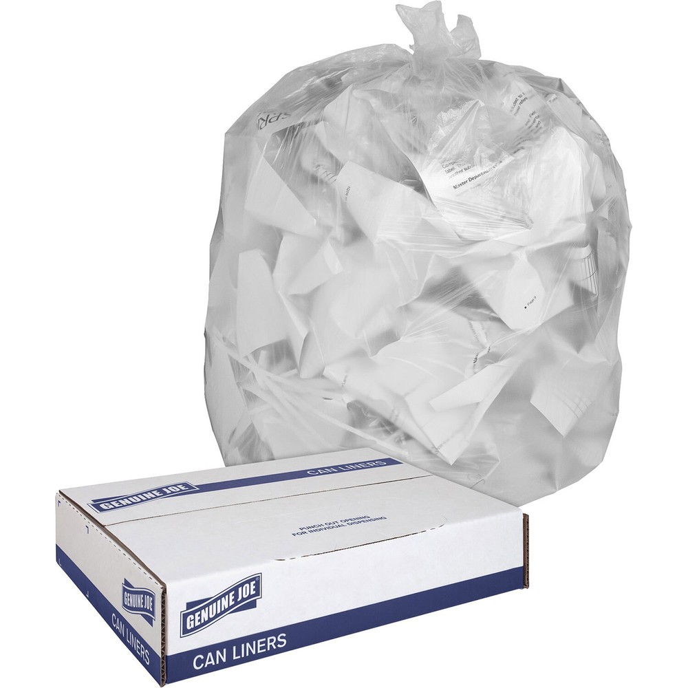 Genuine Joe Clear Trash Bags, 30 Gallon, 0.6 Mil, 30″ X 36″, Box of 250