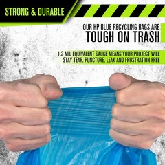 Aluf Plastics 55 Gallon Blue Trash Bags For Rubbermaid Brute – Pack Of 100 –