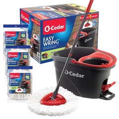O-Cedar System Easy Wring Spin Mop & Bucket with 3 Extra Refills Modern