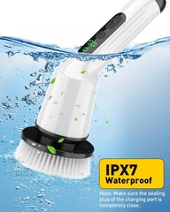 Electric Spin Scrubber for Cleaning Bathroom, Shower 7x6x17 inches, White