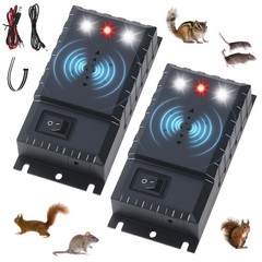2 Packs Rodent Repellent for Car Engines, Ultrasonic Mouse Rat Repeller Black