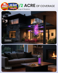 LED Bug Zapper Indoor Outdoor, Up to 50000 Hrs Lifespan New Black