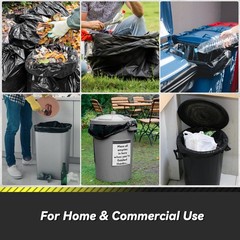 Wowflash 100 Count 55-60 Gallon Trash Bags Sturdy Tear-Resistant Commercial Can