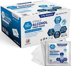 Med Pride Alcohol Prep Pads 200 Count 70 Isopropyl Sterile Medical Wipes