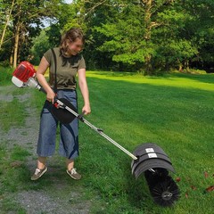 Heavy Duty Power Sweeper 52cc Gas Power Broom For Snow Dirt Artificial Turf