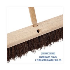Boardwalk Floor Brush Head, 3.25″ Fiber Bristles, 24″ Brush, 2/Pack