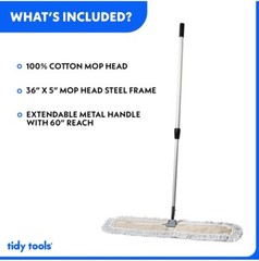 Tidy Tools Commercial Dust Mop & Floor Sweeper, 36 in. Dust Mop for Hardwood….