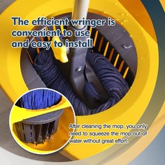 Yocada Commercial Mop Bucket with Wringer Portable Collapsible Plastic Yellow