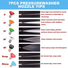 Pressure Washer Tips, Set of 7 3.2 x 5 x 4 inches, Golden