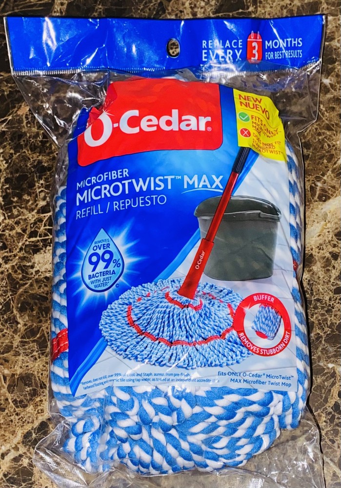 O-Cedar MicroTwist Max Microfiber Twist Mop Refill Lasts 3 Months Machine Wash