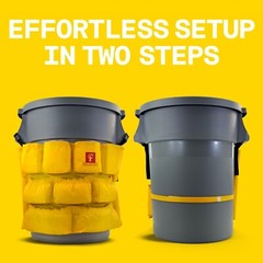 Trash Can Caddy Bag | Brute Compatible | Fits 32-55 Gallon Can | 12 Pockets
