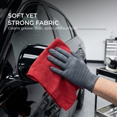 Shop Towels Polycotton Cleaning Cloth 50 Pack – Red Reusable Kitchen Towels C…