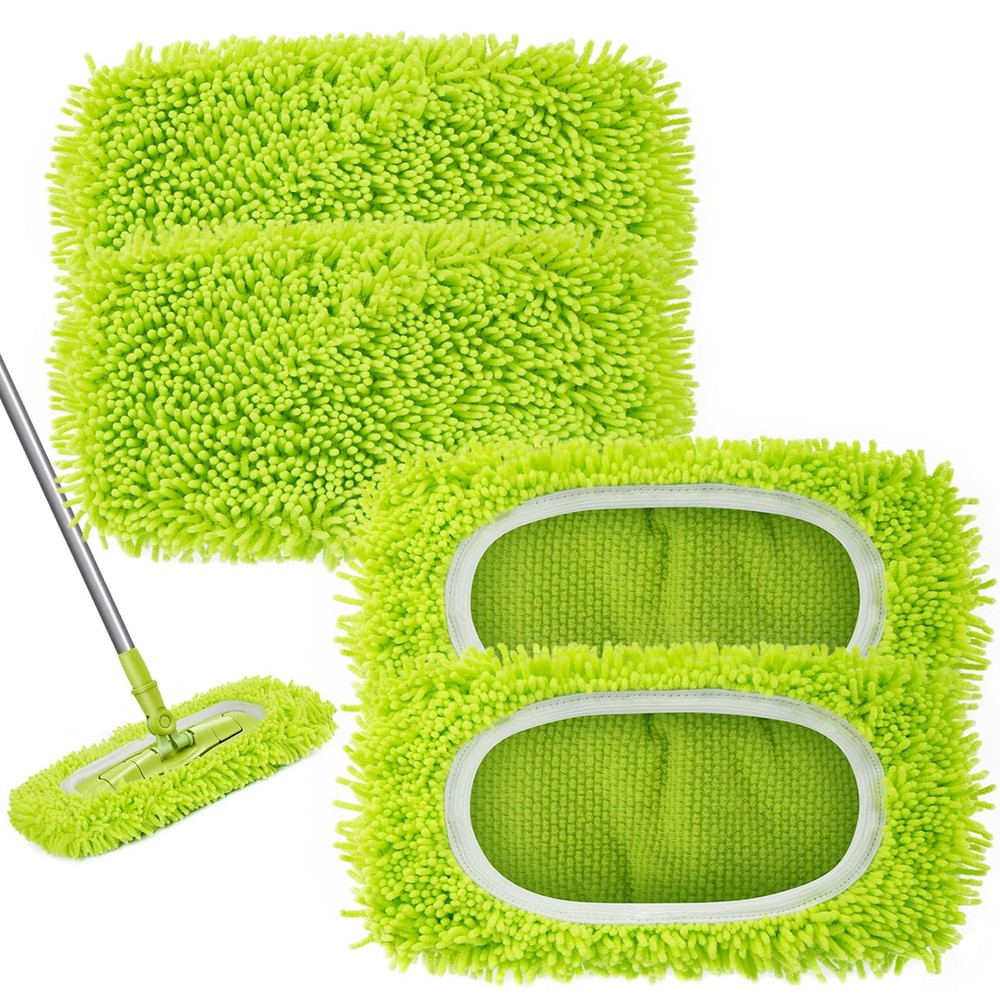 Unoutur Reusable Dry Sweeping Cloths Microfiber Wet Mop Pads Compatible Green