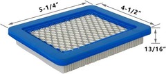 5 Pack 491588S Air Filter Compatible W/ 491588 4915885 Flat OEM Air Cleaner