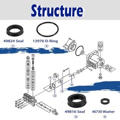 76975 Cat Pump Seal Kit for for 4DNX Pumps Model Replace 4DNX25GSI 4DNX27GSI