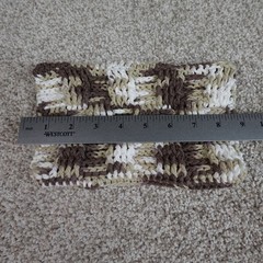 Handmade Crochet Reusable Mop Cover Basketweave Cotton Brown Tan White