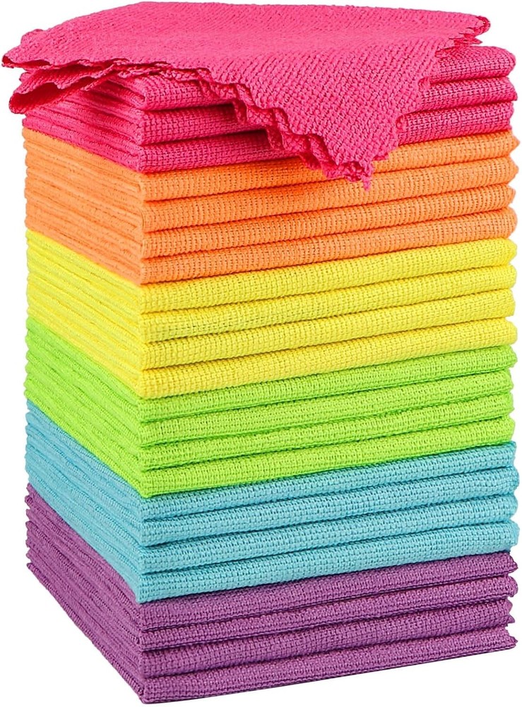 Orighty 24 Pack Lint Free Microfiber Cleaning Cloths 12×11 Inch
