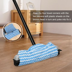 Pet Hair Removal Rubber Broom with Squeegee, Carpet Rake Gray